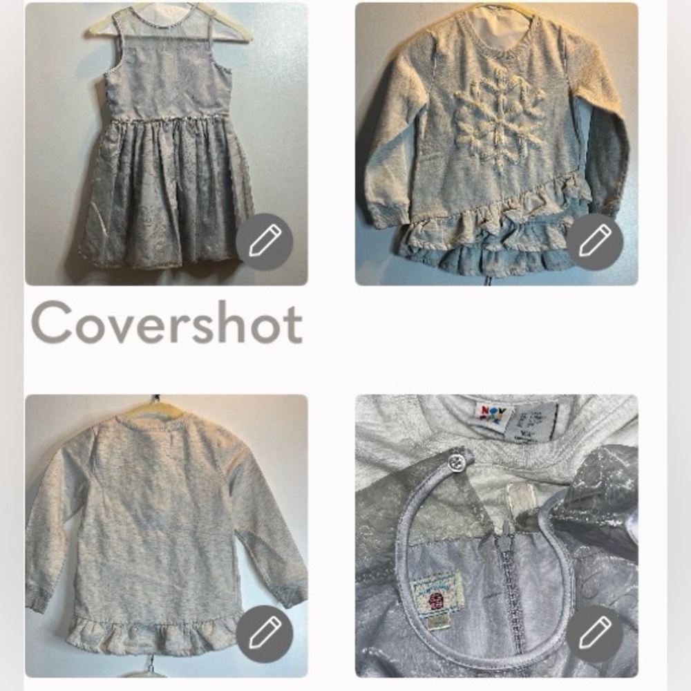 SIze 7•Elegant Silver Kids Dress + U.S. Size 6X•Casual Long Sleeve